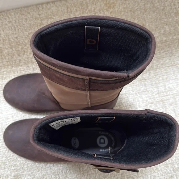 Dublin Estuary Western Cozy Cabin Brown Two Tone Leather Riding Boots Size 8.5 - Picture 2 of 7